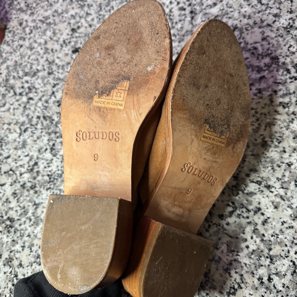 Soludos Anthropologie Venetian in Tan Suede Brown Suede Women's Mules Size 9 - Picture 8 of 10